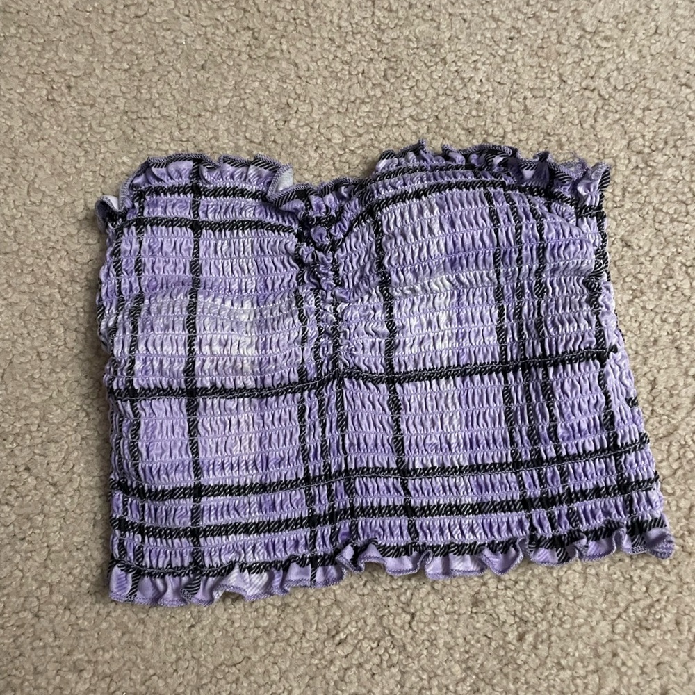 Purple and black tube top